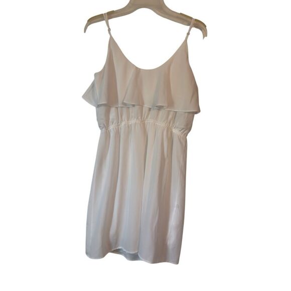 🌹BCBGgeneration White Ruffle Sleeveless Dress - Picture 1 of 5